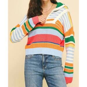 NEW PINCH half zip sweater top in multicolor